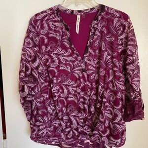 NY Collection Magenta Paisley Blouse